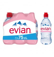 Вода Evian негазированная, спорт, 0,75 л х 6 шт.