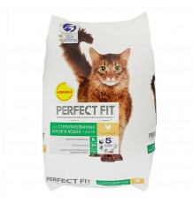 Корм Perfect Fit для кастрированных котов и стерилизованных кошек, с курицей, 10 кг