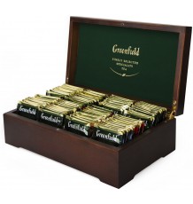 Чай Greenfield ассорти в пакетиках подарочный набор в деревянной шкатулке, 8 видов чая по 12 шт.