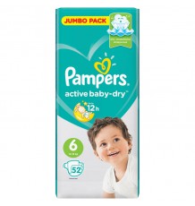 Подгузники Pampers Active Baby - Dry Extra Large (13-18 кг), 52 шт.