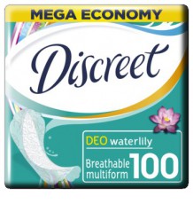 DISCREET Женские гигиенические прокладки на каждый день Deo Water Lily Multiform 100шт