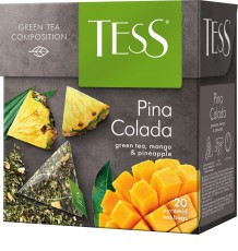 Чай Tess Pina colada, зеленый в пирамидках, 20 шт.