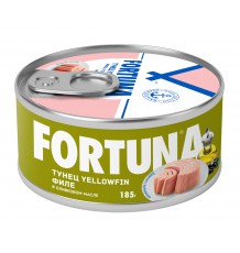 Fortuna Тунец yellowfin филе в оливковом масле, 185 г