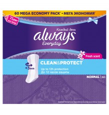 Ежедневные гигиенические прокладки ароматизированные ALWAYS Fresh&Protect Нормал 60шт