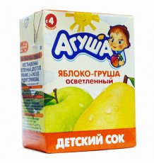Сок осветленный Агуша Яблоко - груша, 200 мл
