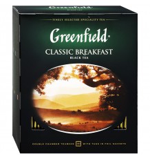 Чай Greenfield Classic Breakfast, черный в пакетиках, 100 пакетиков