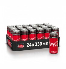 Газированный напиток Coca-Cola Zero, ж/б, 0,33 л х 24 шт.