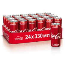 Газированный напиток Coca-Cola Classic, ж/б, 0,33 л х 24 шт.