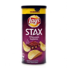 Чипсы Lay's Stax картофельные Ребрышки барбекю, 110 г