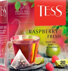 Чай Tess Raspberry fresh, черный в пирамидках, 20 шт.