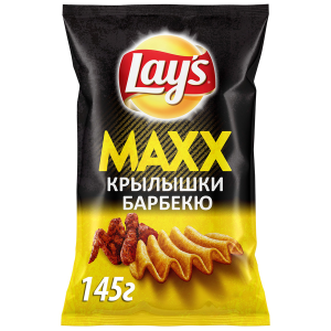 Чипсы Lay's Maxx картофельные Куриные крылышки барбекю рифленые, 145 г