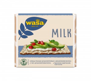 Хлебцы Wasa ржаные цельнозерновые с добавлением молока, 230 г