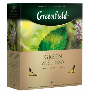 Чай Greenfield Green Melissa, зеленый в пакетиках, 100 шт.