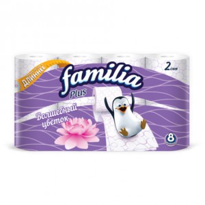 Туалетная бумага Familia Plus Волшебный цветок, 8 шт