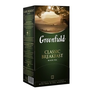 Чай Greenfield Classic Breakfast, черный в пакетиках, 25 шт.