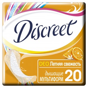 DISCREET Женские гигиенические прокладки на каждый день Deo Summer Fresh Multiform Single 20шт