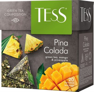 Чай Tess Pina colada, зеленый в пирамидках, 20 шт.