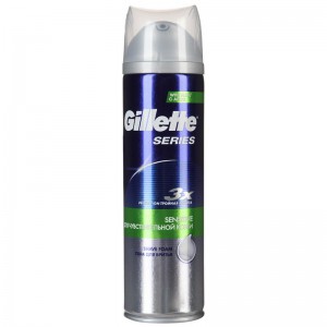 Пена для бритья Gillette Sensitive Skin (для чувствительной кожи) с алоэ, 250 мл