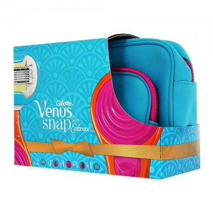Подарочный набор Venus Snap Embrace Компактная бритва с 1 сменной кассетой + расчёска + косметичка