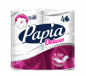 Туалетная бумага Papia Deluxe белая, четырёхслойная, 4 шт