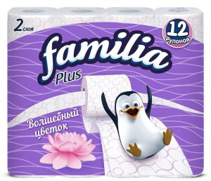 Туалетная бумага Familia Plus Волшебный цветок, 12 шт