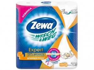 Полотенца бумажные Zewa Wish & Weg белые с рисунком, двухслойные, 2 шт