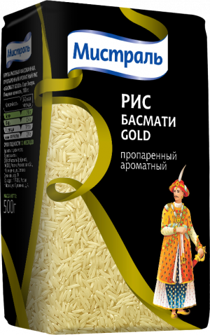 Рис Мистраль Басмати Gold Пропаренный Длиннозерный, 500 г