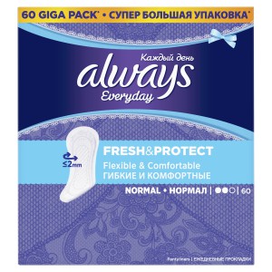 Ежедневные гигиенические прокладки ALWAYS Каждый день Fresh & Protect Нормал 60шт