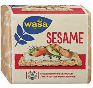 Хлебцы Wasa Sesame пшеничные с кунжутом, 200 г