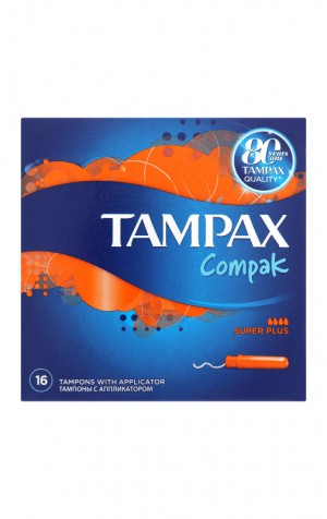 Тампоны TAMPAX Compak женские гигиенические с аппликатором Super Duo, 16 шт.