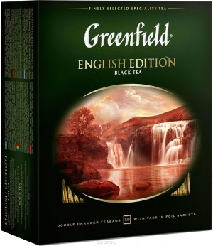 Чай Greenfield English Edition, черный в пакетиках, 100 шт.