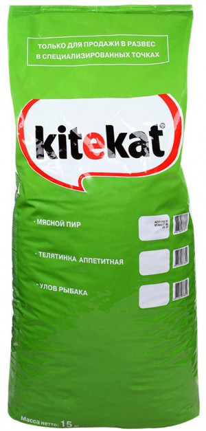 Корм для кошек Kitekat, Мясной Пир, 15 кг