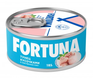 Fortuna Тунец кусочками в собственном соку, 185 г