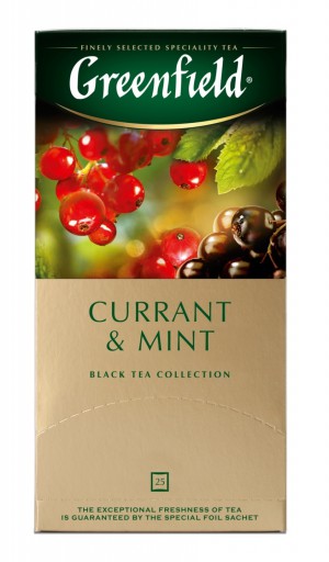 Чай Greenfield Currant & Mint, черный в пакетиках, 25 шт.