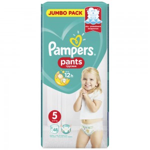 Подгузники - трусики Pampers Pants для мальчиков и девочек Junior (12-17 кг), 48 шт.