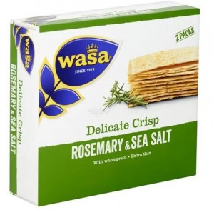 Хлебцы Wasa пшеничные тонкие цельнозерновые с розмарином и морской солью, 190 г